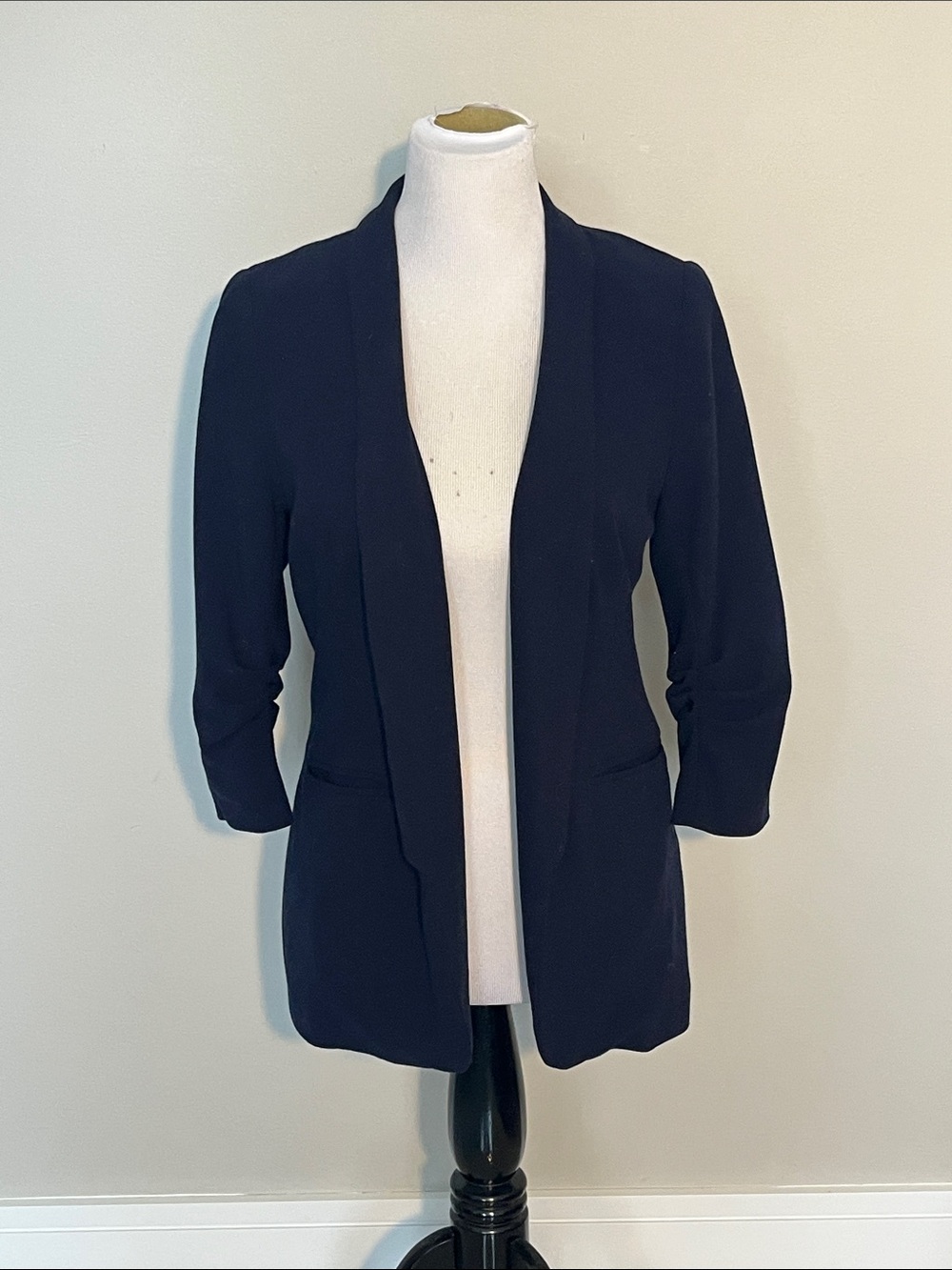 Apt. 9 Navy Open-Front Longline Blazer